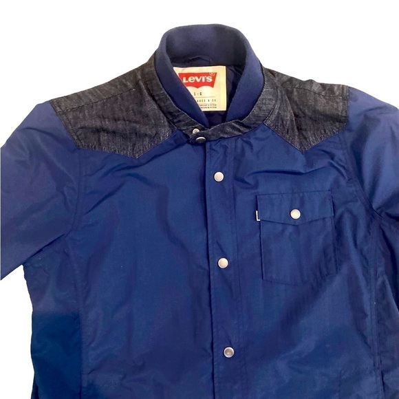 Vintage men’s Levi’s nylon dark denim lightweight shirt jacket shacket large - Picture 2 of 9